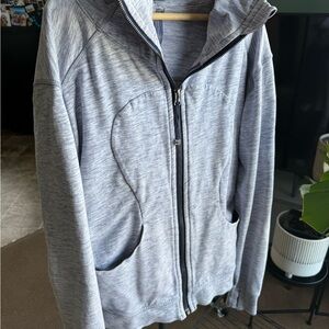lululemon athletica Heathered Light Gray Zip-Up Hoodie